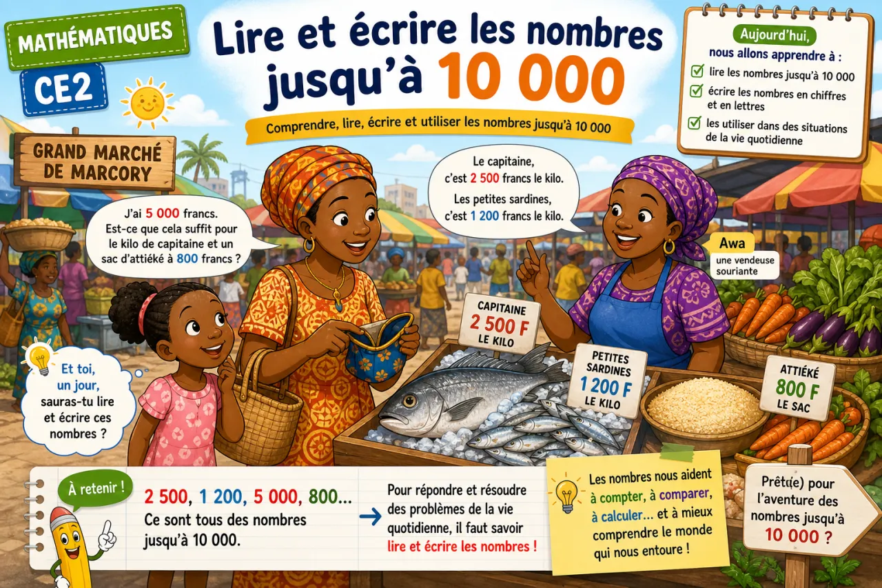 Lire et écrire les nombres jusqu'à 10 000