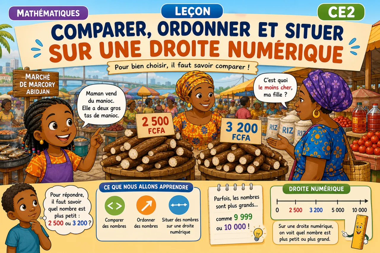 Comparer, ordonner et situer sur une droite numérique
