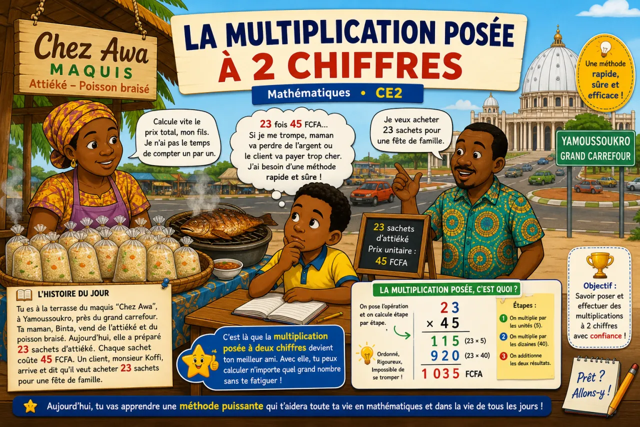 La multiplication posée à 2 chiffres