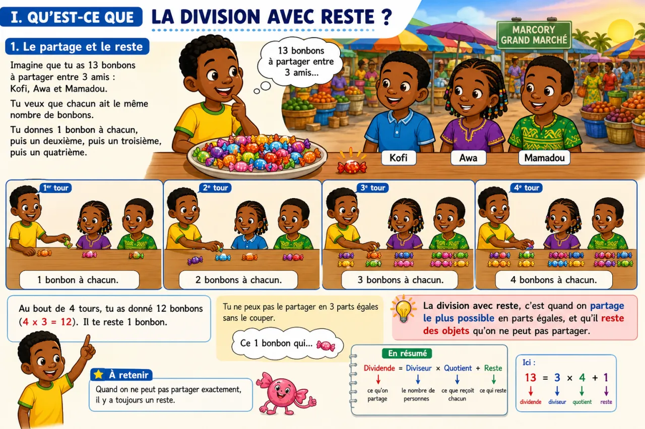 La division avec reste — illustration