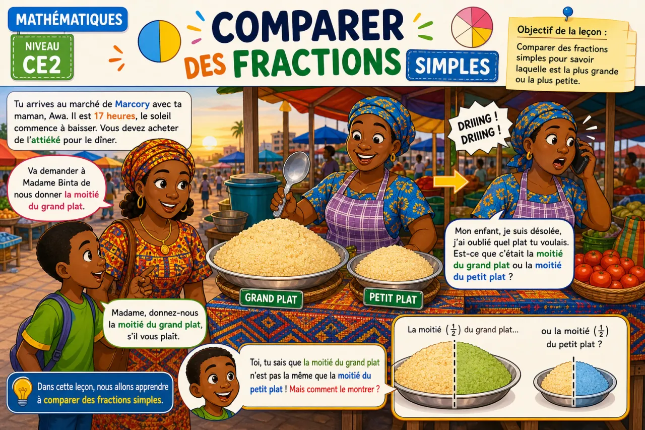 Comparer des fractions simples