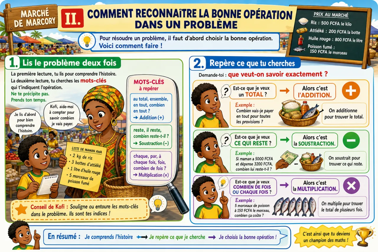 Choisir la bonne opération pour résoudre un problème — illustration