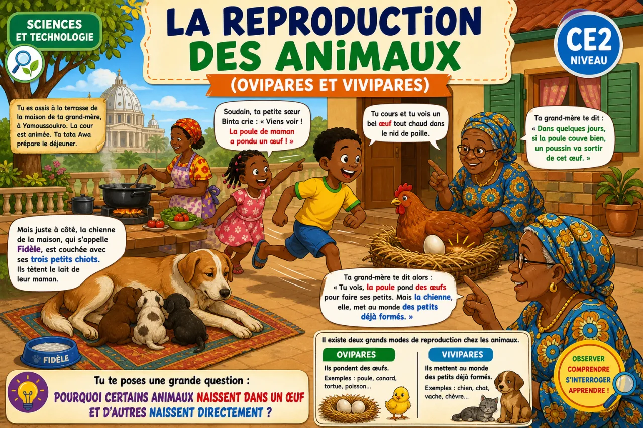La reproduction des animaux (ovipares et vivipares)
