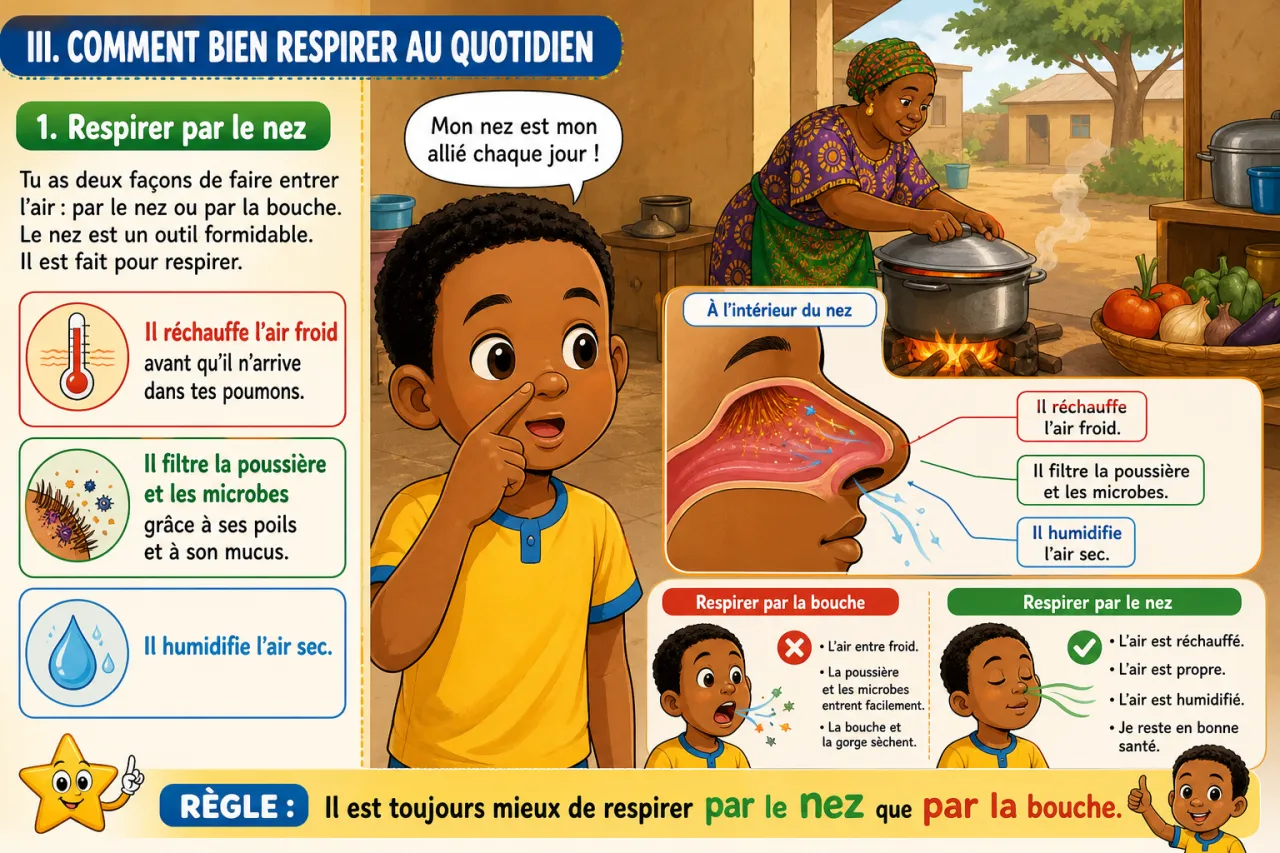 La respiration : comment nous utilisons l'air — illustration