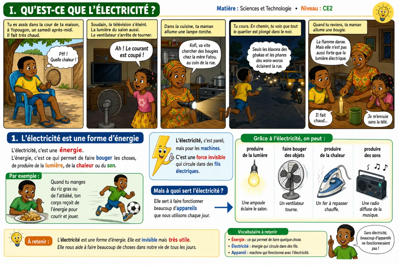 Qu'est-ce que l'électricité ? — illustration