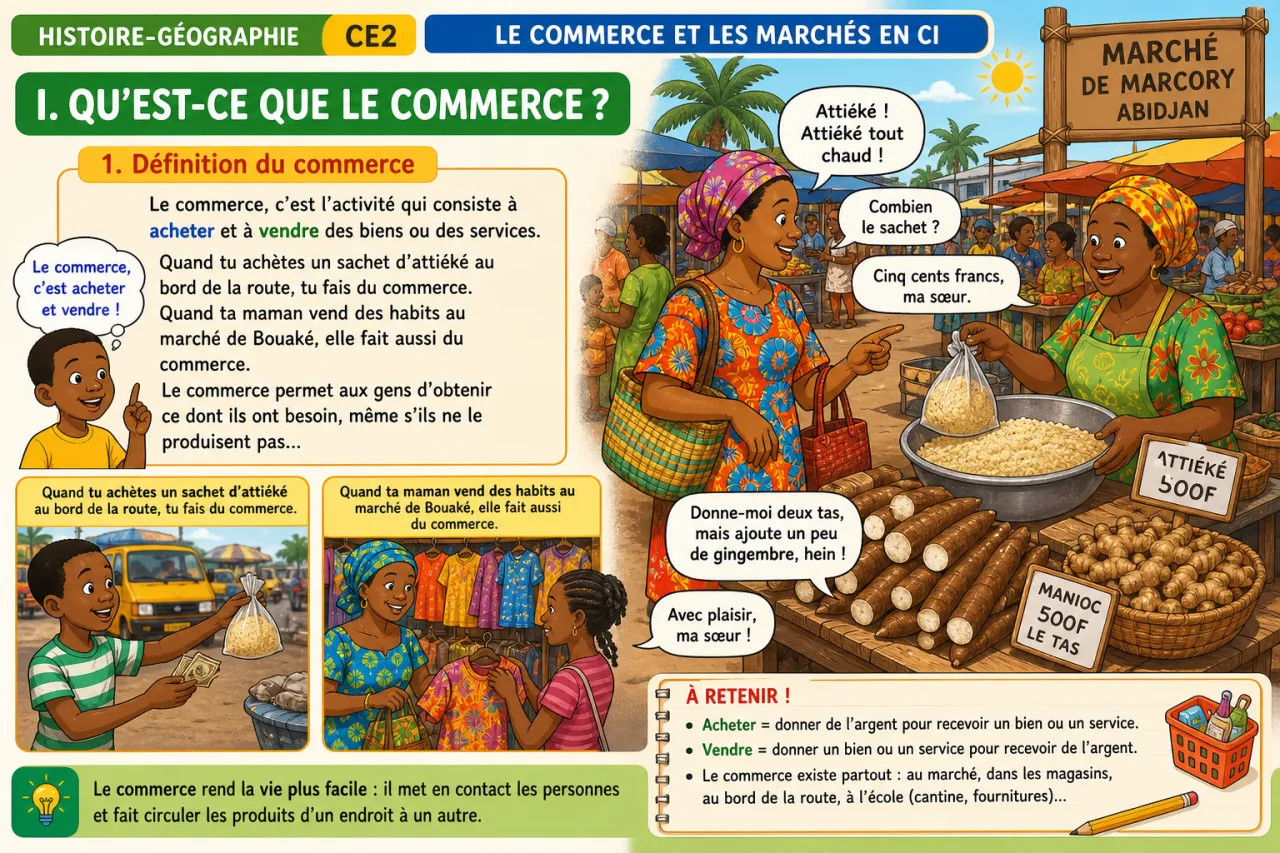 Le commerce et les marchés en CI — illustration