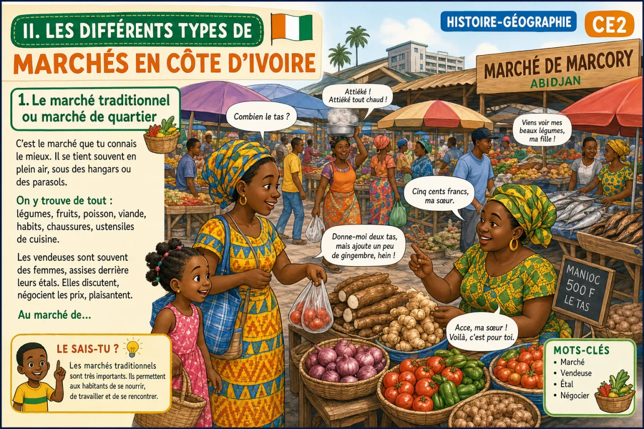Le commerce et les marchés en CI — illustration