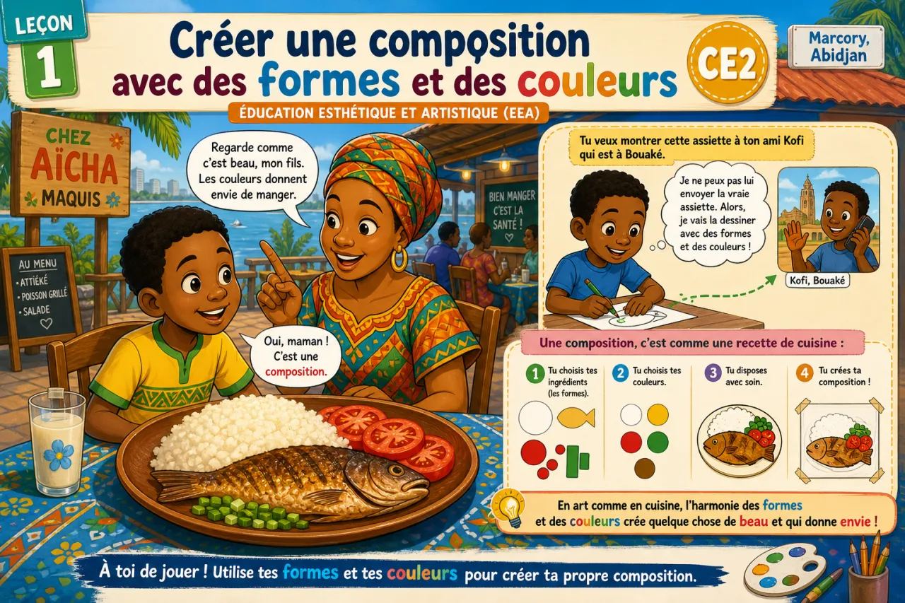 Créer une composition avec des formes et des couleurs