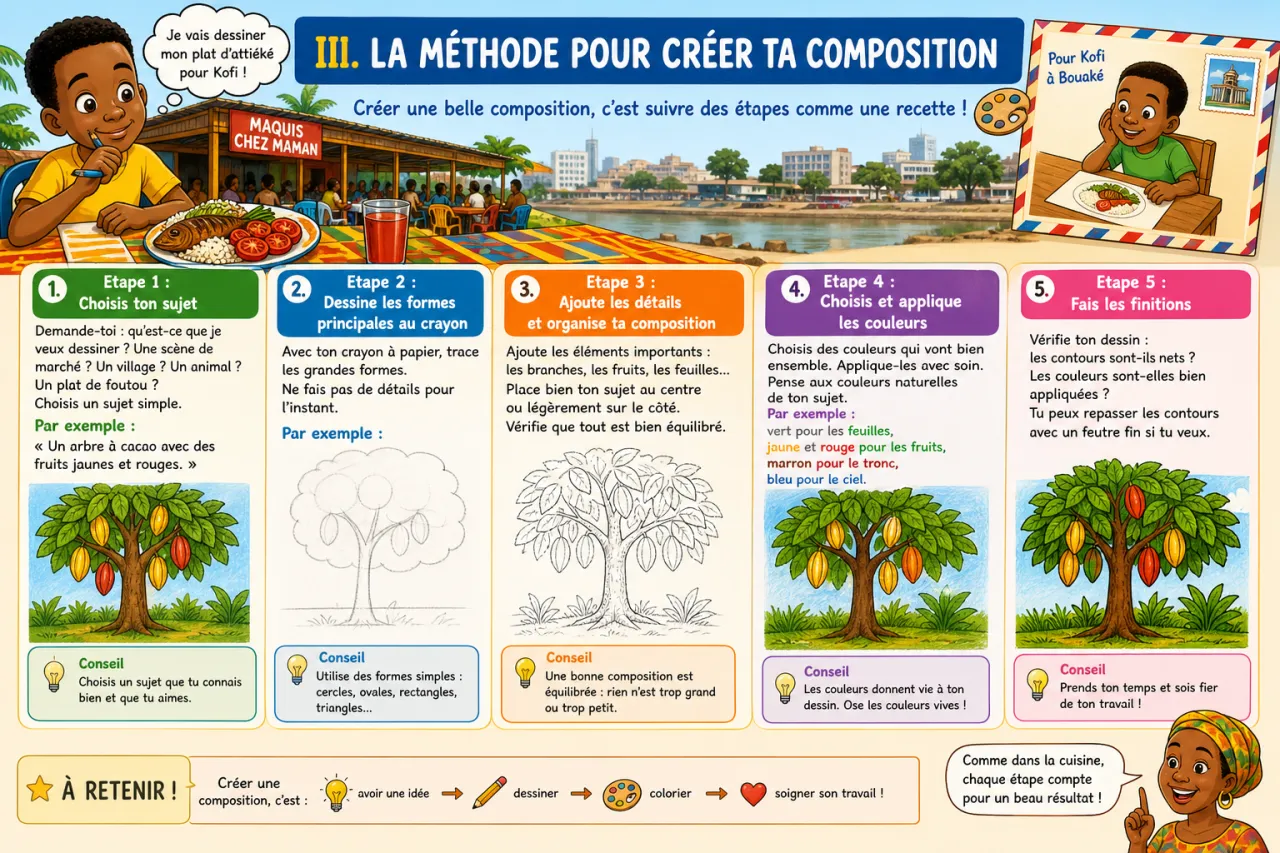 Créer une composition avec des formes et des couleurs — illustration