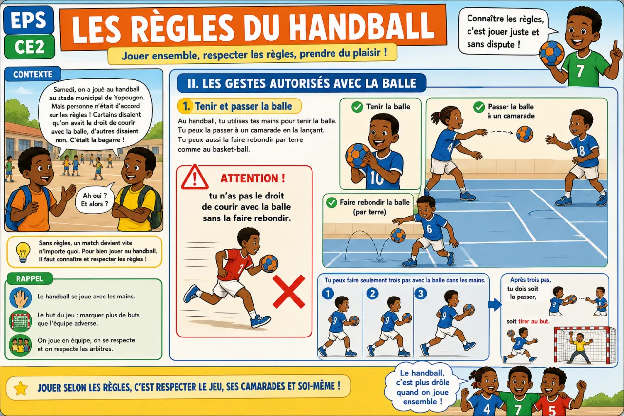 Les règles du handball — illustration