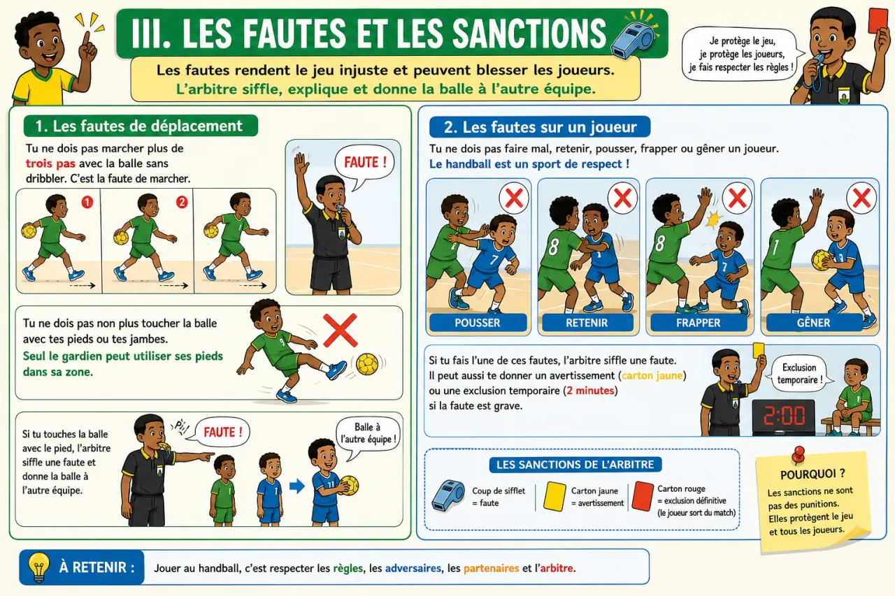 Les règles du handball — illustration