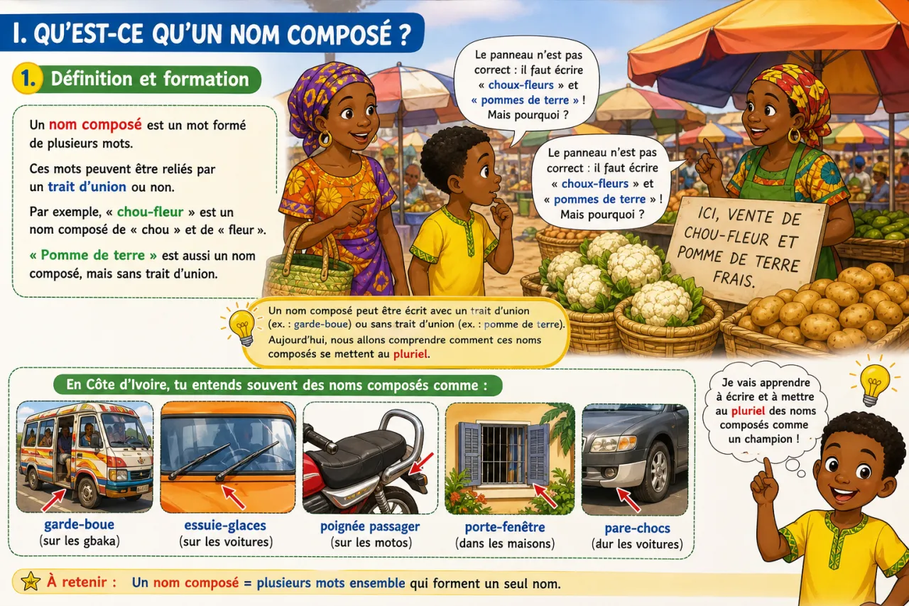 Le pluriel des noms composés — illustration