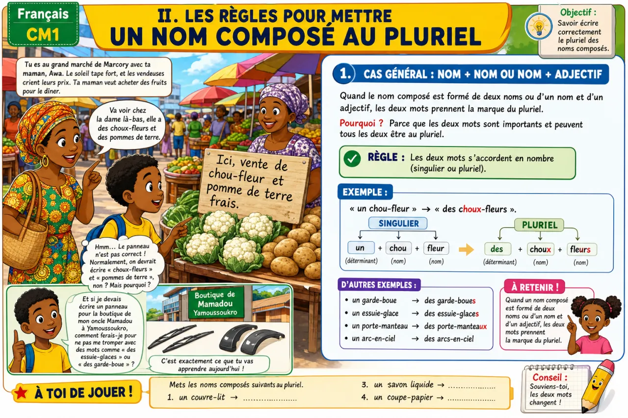 Le pluriel des noms composés — illustration
