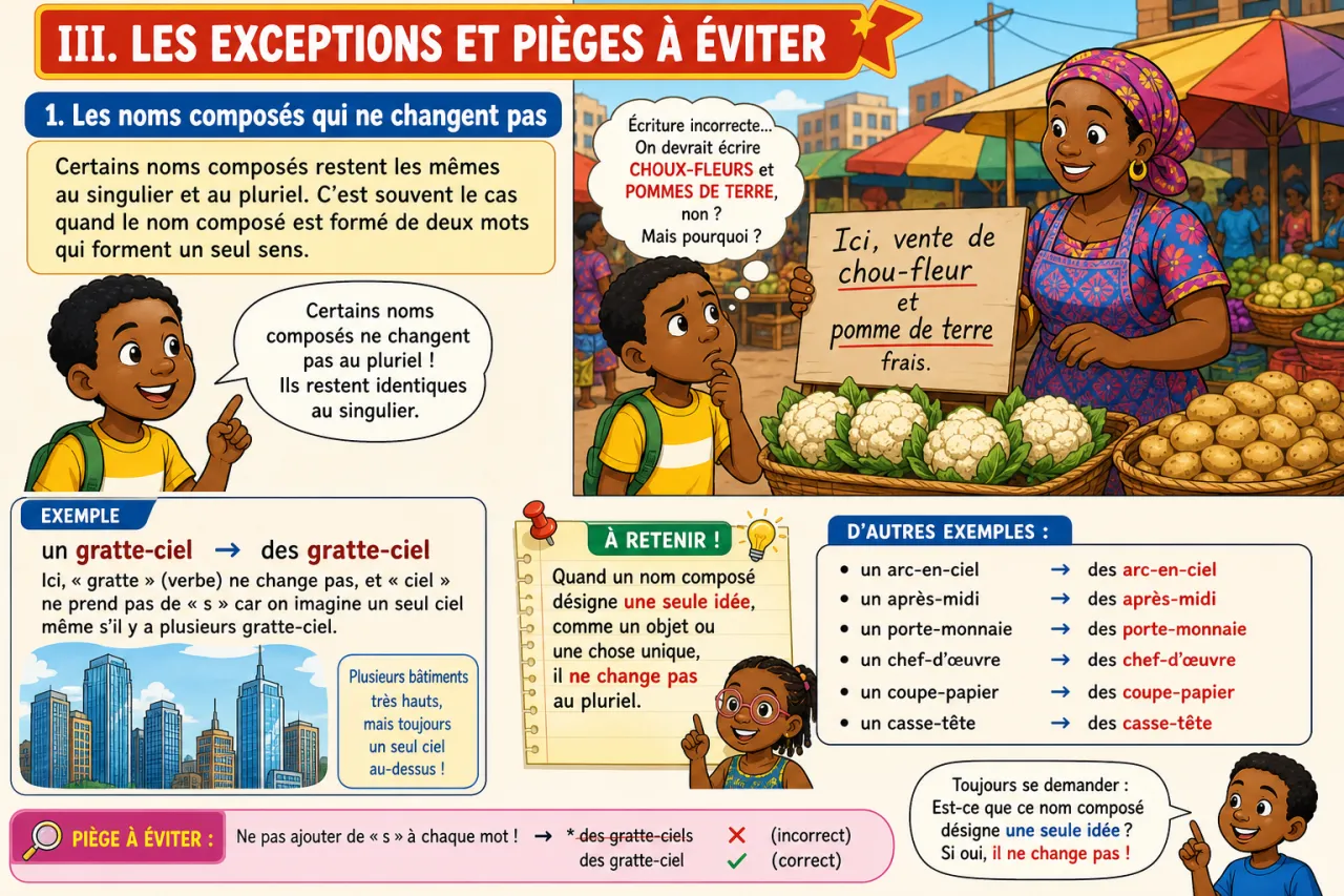 Le pluriel des noms composés — illustration