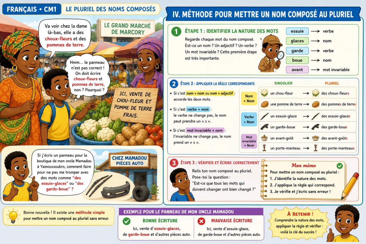 Le pluriel des noms composés — illustration