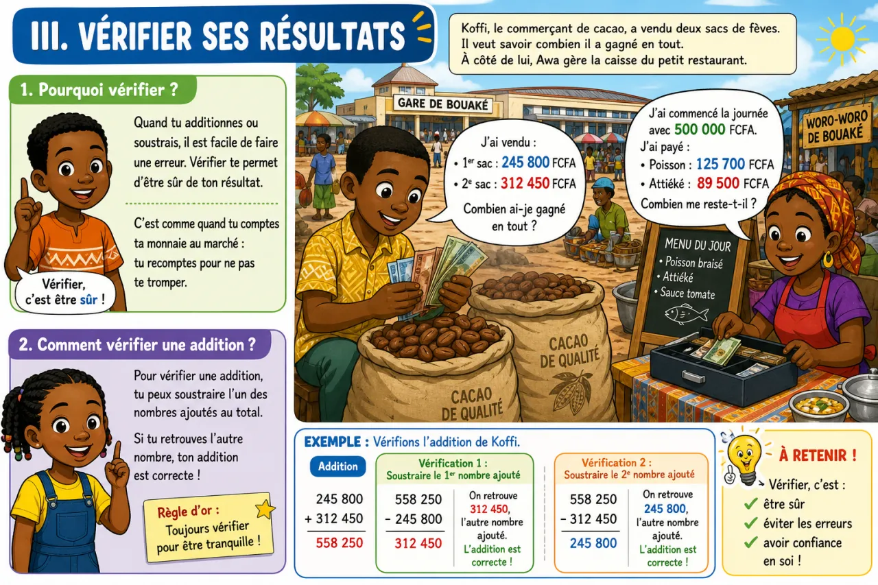Addition et soustraction de grands nombres — illustration