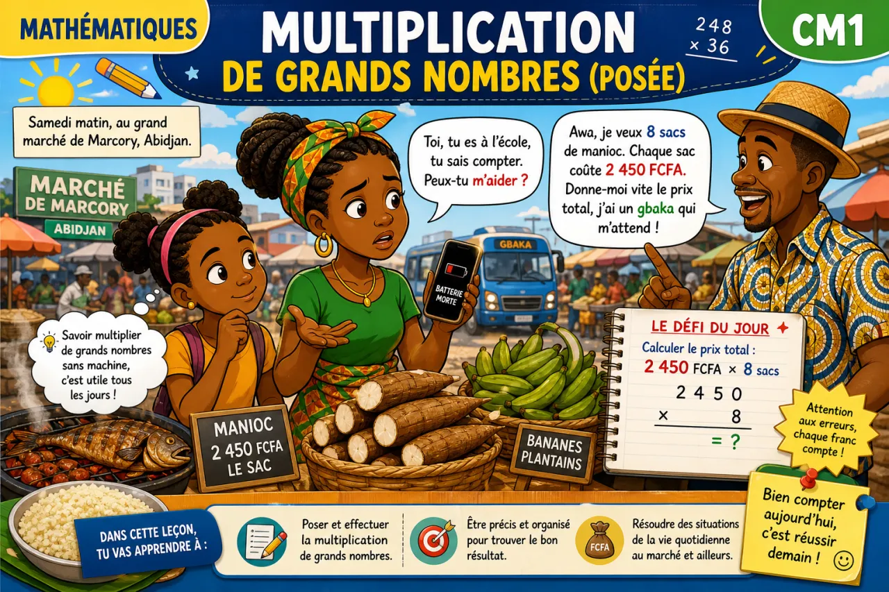 Multiplication de grands nombres (posée)