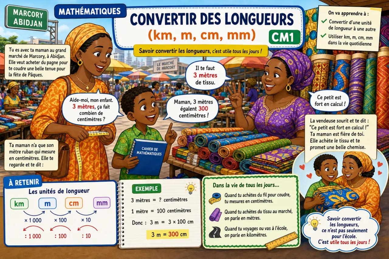 Convertir des longueurs (km, m, cm, mm)