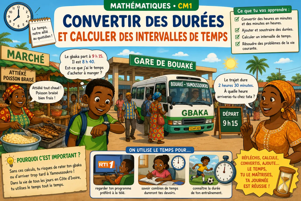 Convertir des durées et calculer des intervalles de temps
