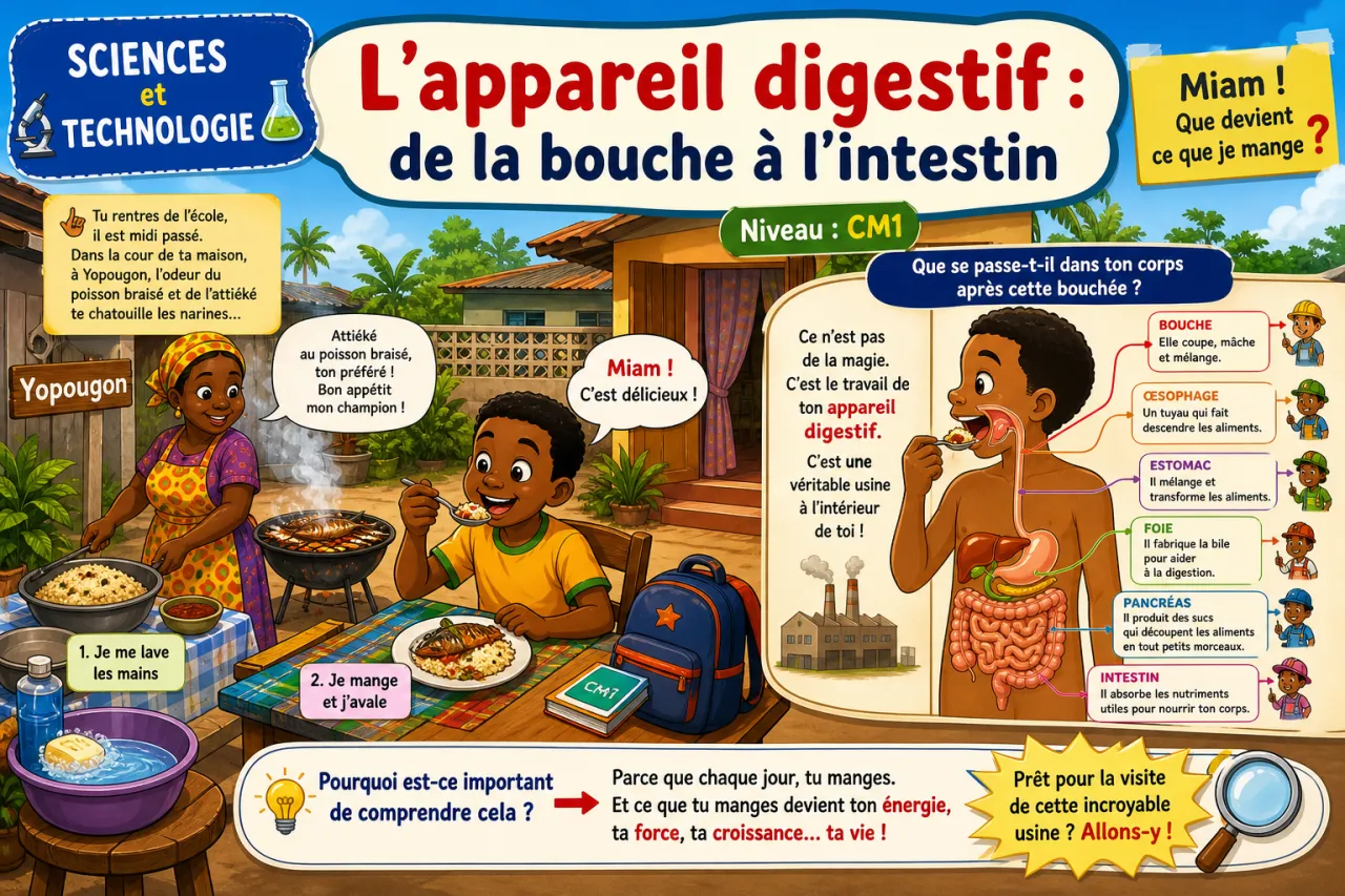 L'appareil digestif : de la bouche à l'intestin