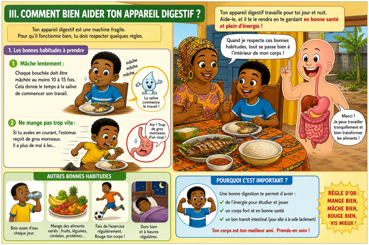 L'appareil digestif : de la bouche à l'intestin — illustration