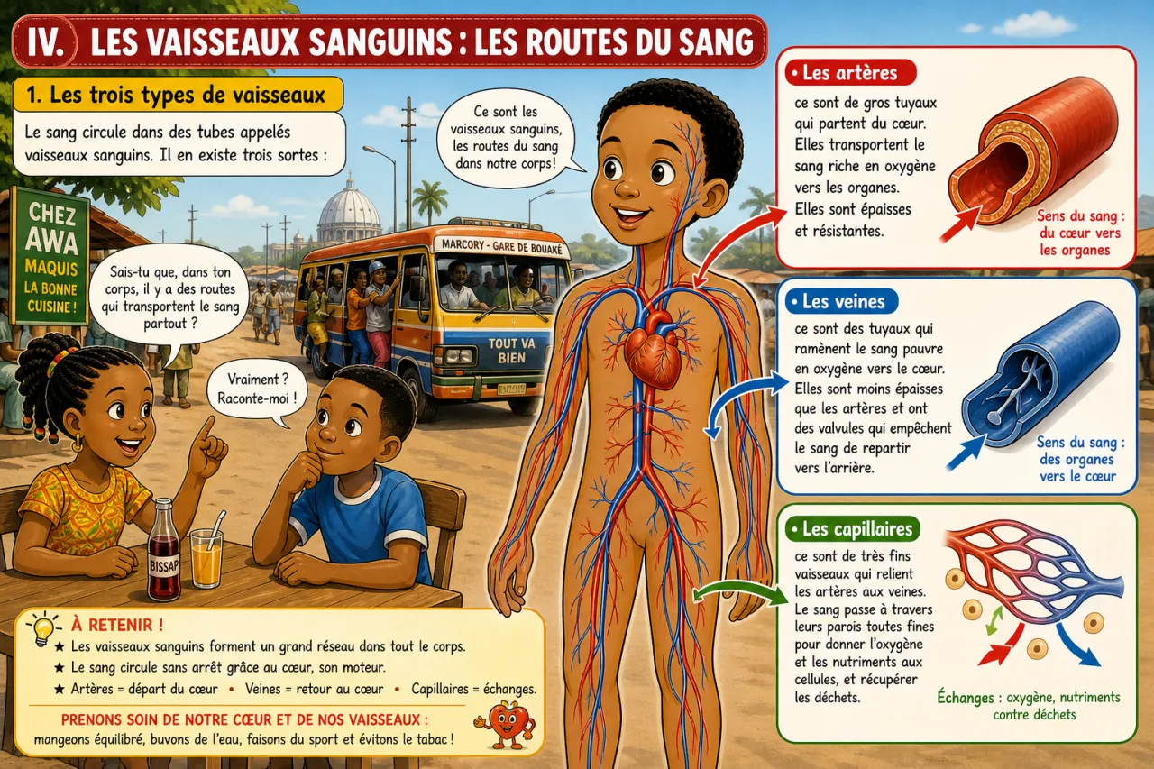 L'appareil circulatoire : le cœur et le sang — illustration