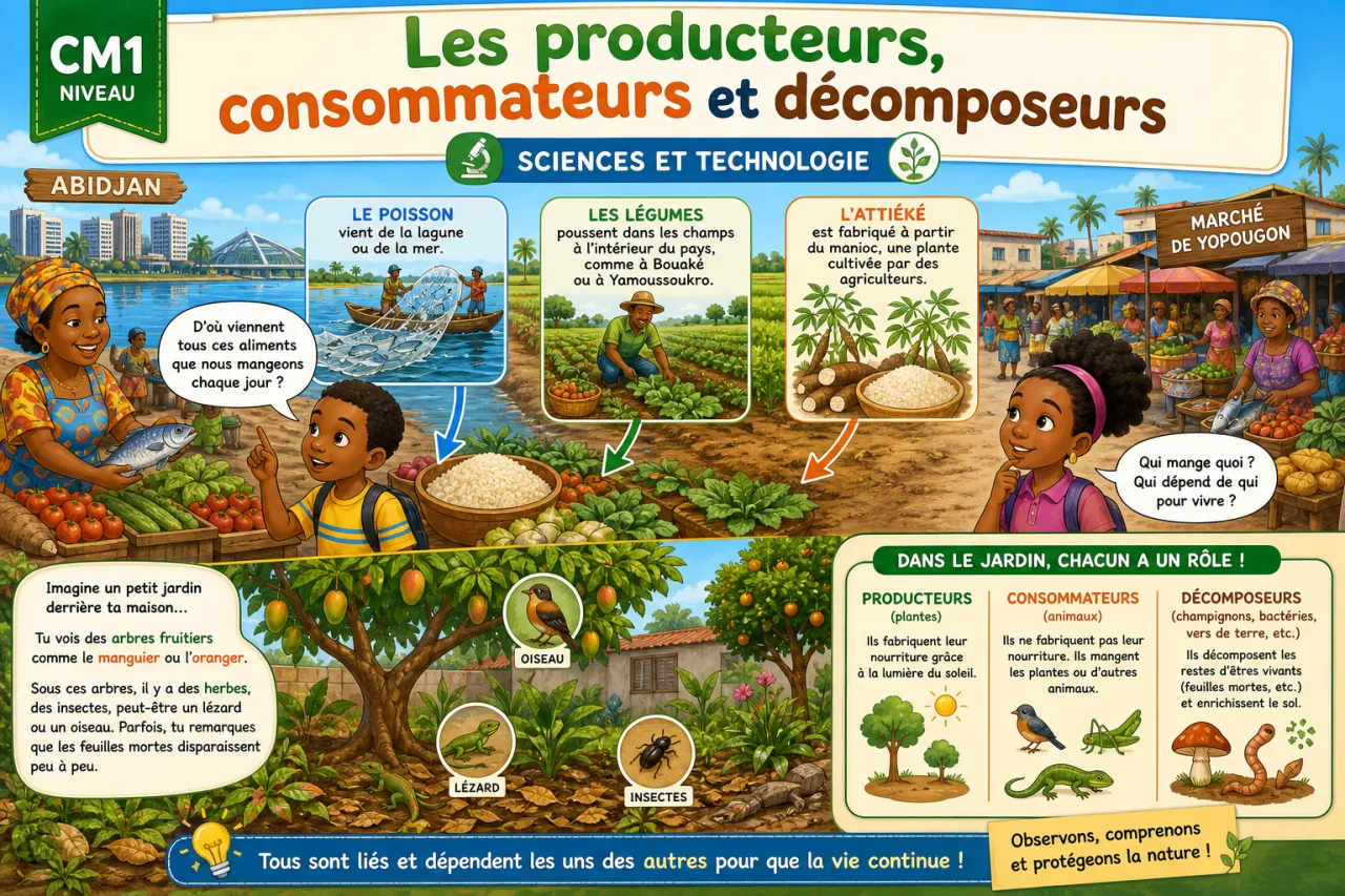 Les producteurs, consommateurs et décomposeurs