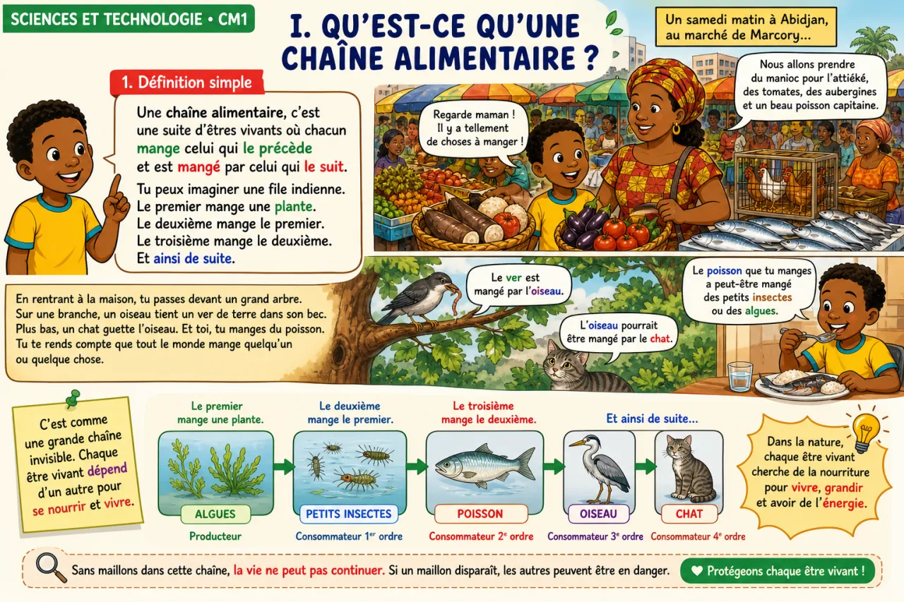 Construire une chaîne alimentaire — illustration