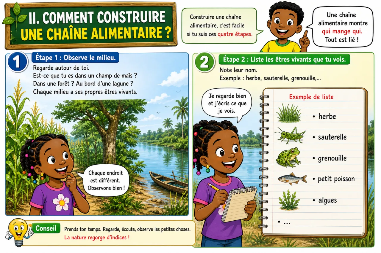 Construire une chaîne alimentaire — illustration
