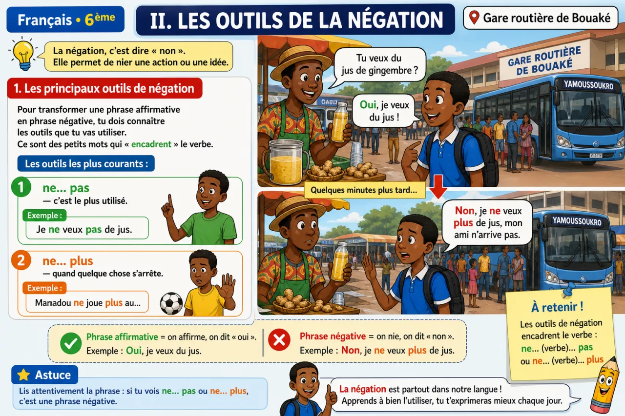 La phrase affirmative et négative — illustration