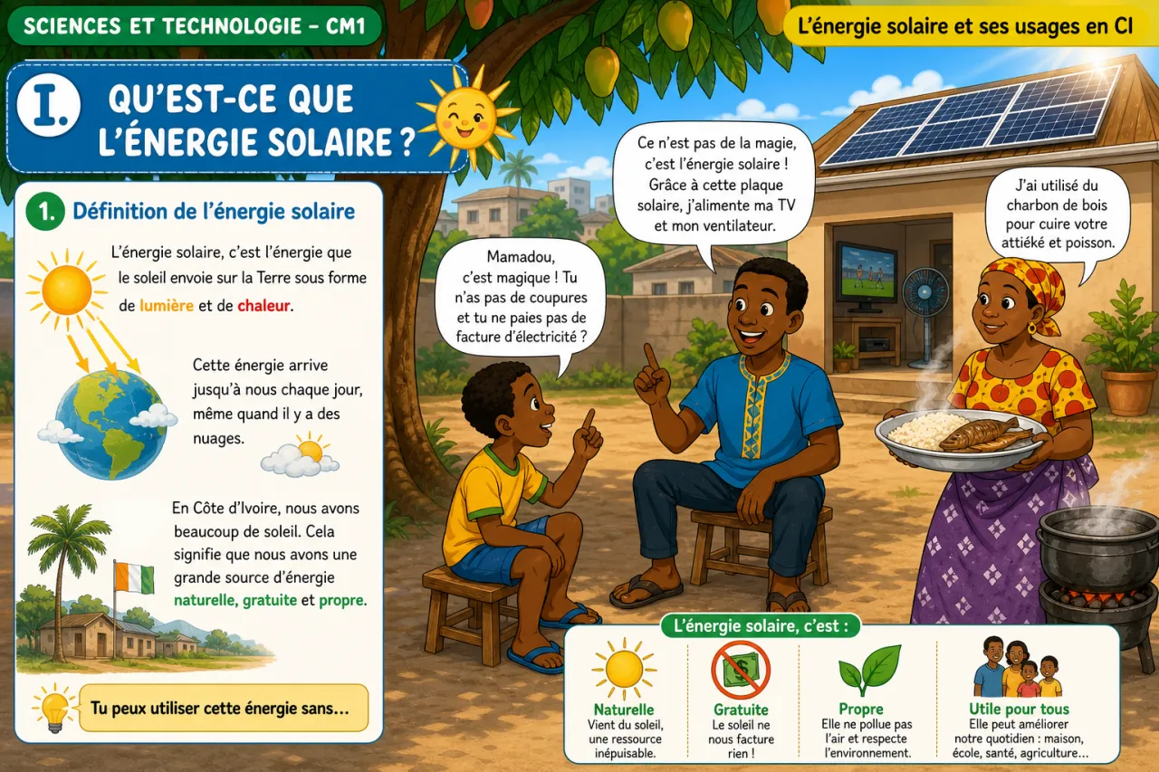 L'énergie solaire et ses usages en CI — illustration
