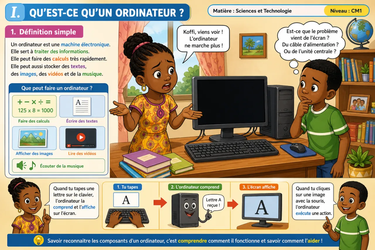 Les composants d'un ordinateur — illustration