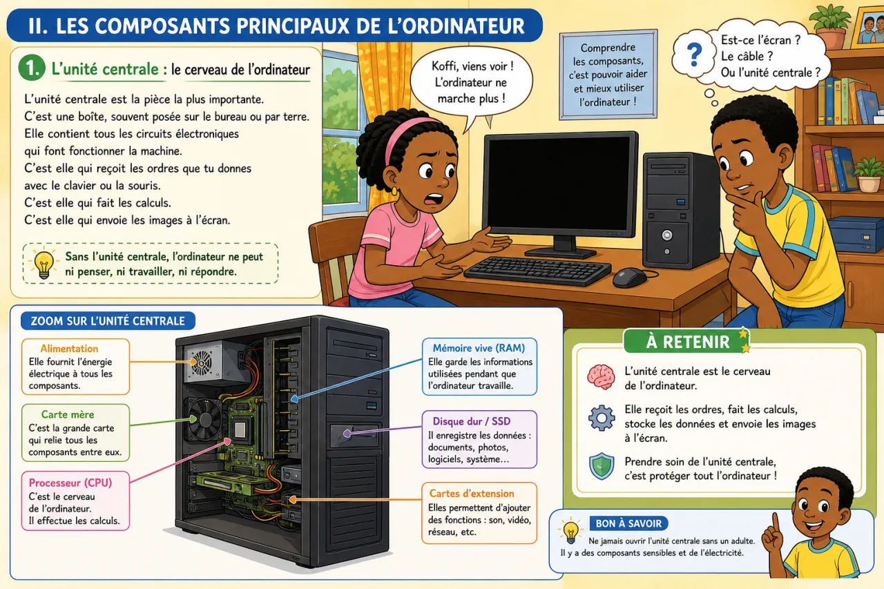 Les composants d'un ordinateur — illustration