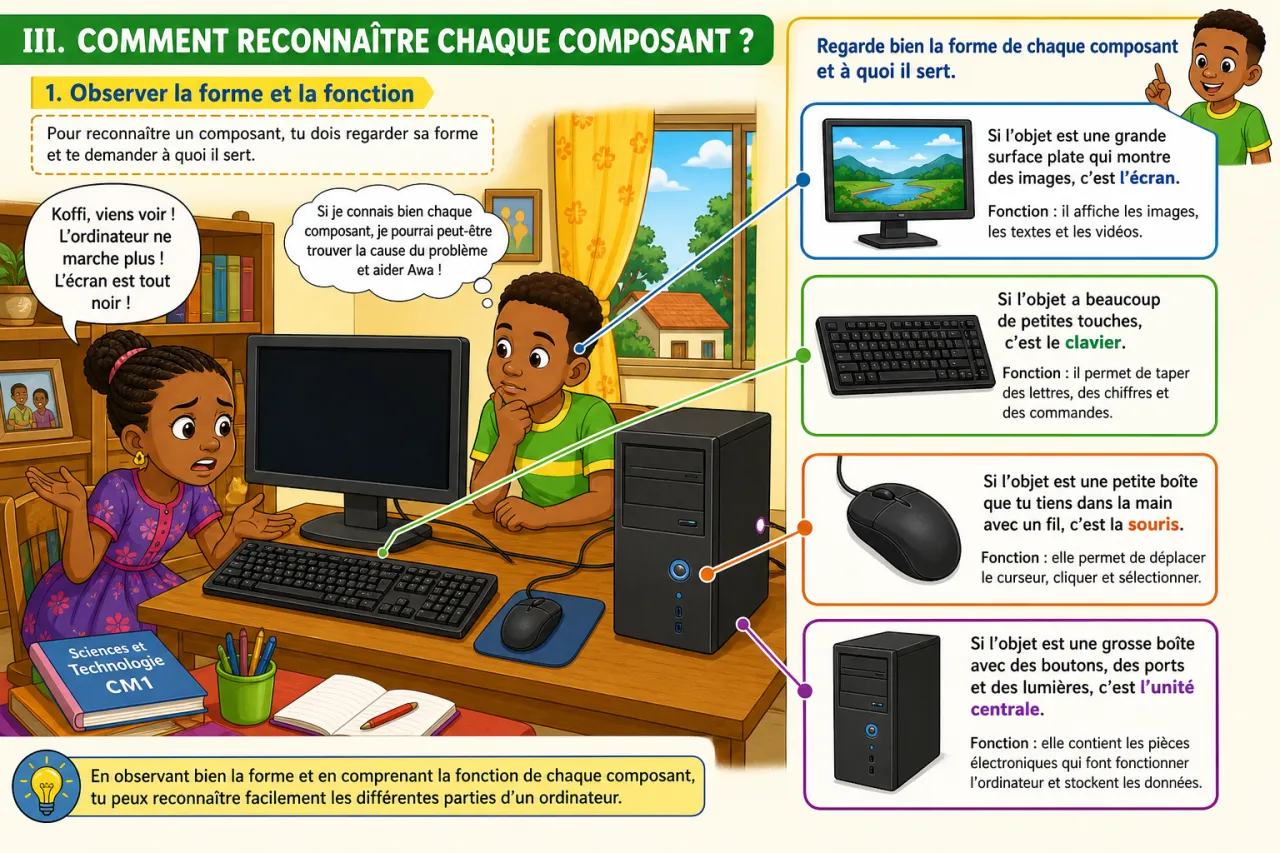 Les composants d'un ordinateur — illustration