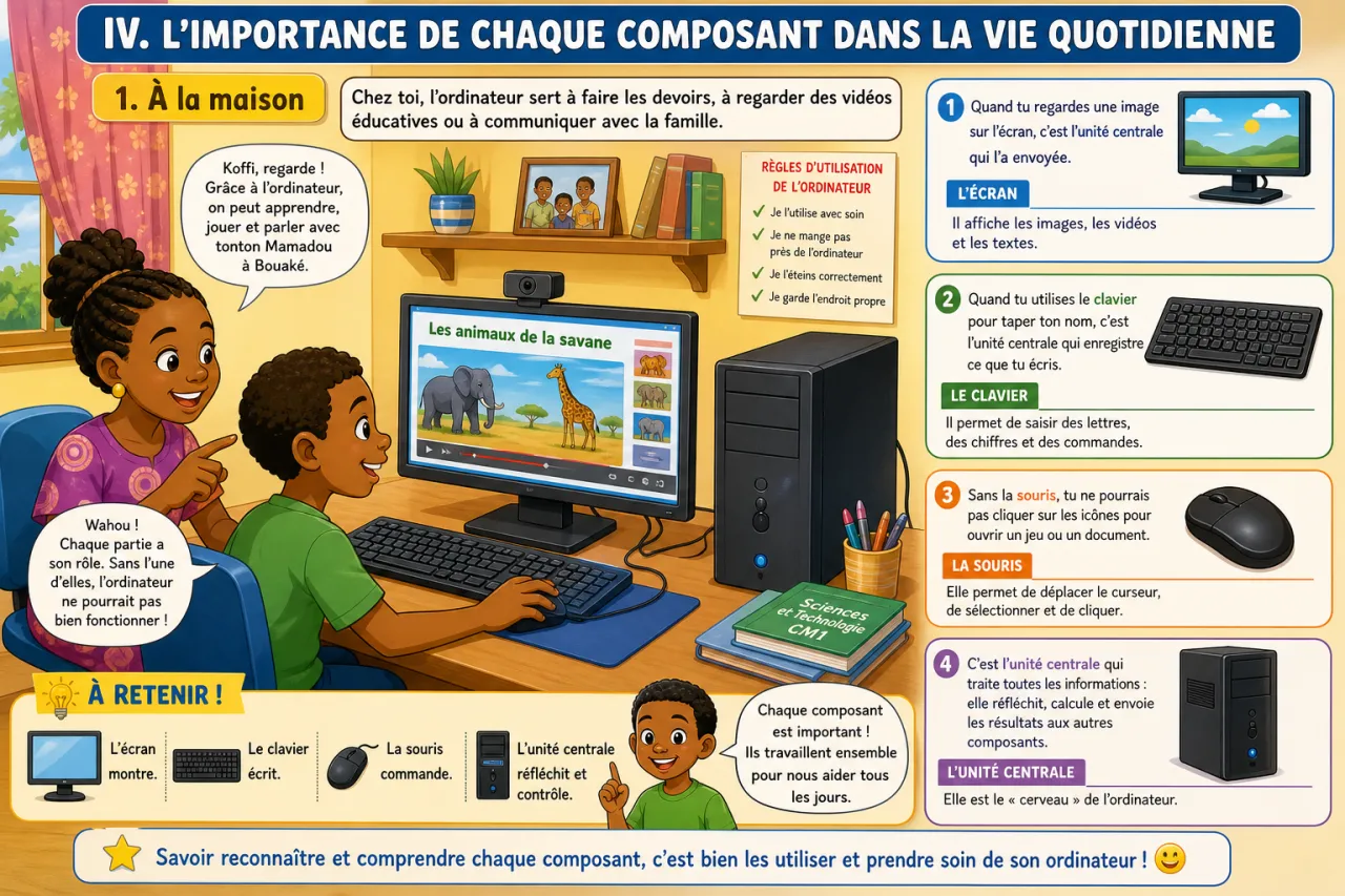 Les composants d'un ordinateur — illustration