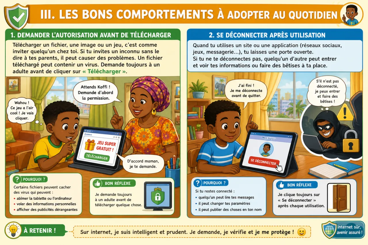 Naviguer sur internet de façon sûre — illustration