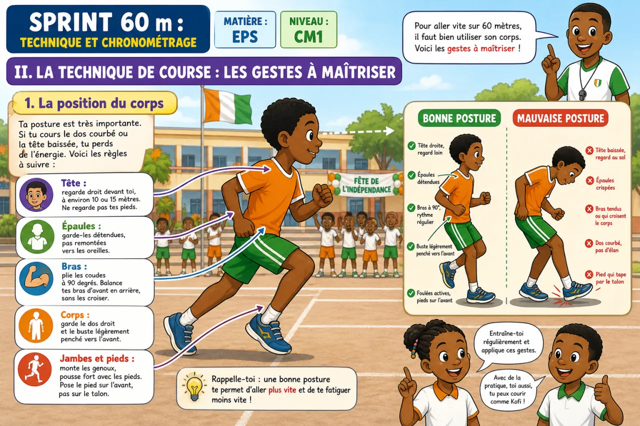 Sprint 60 m : technique et chronométrage — illustration
