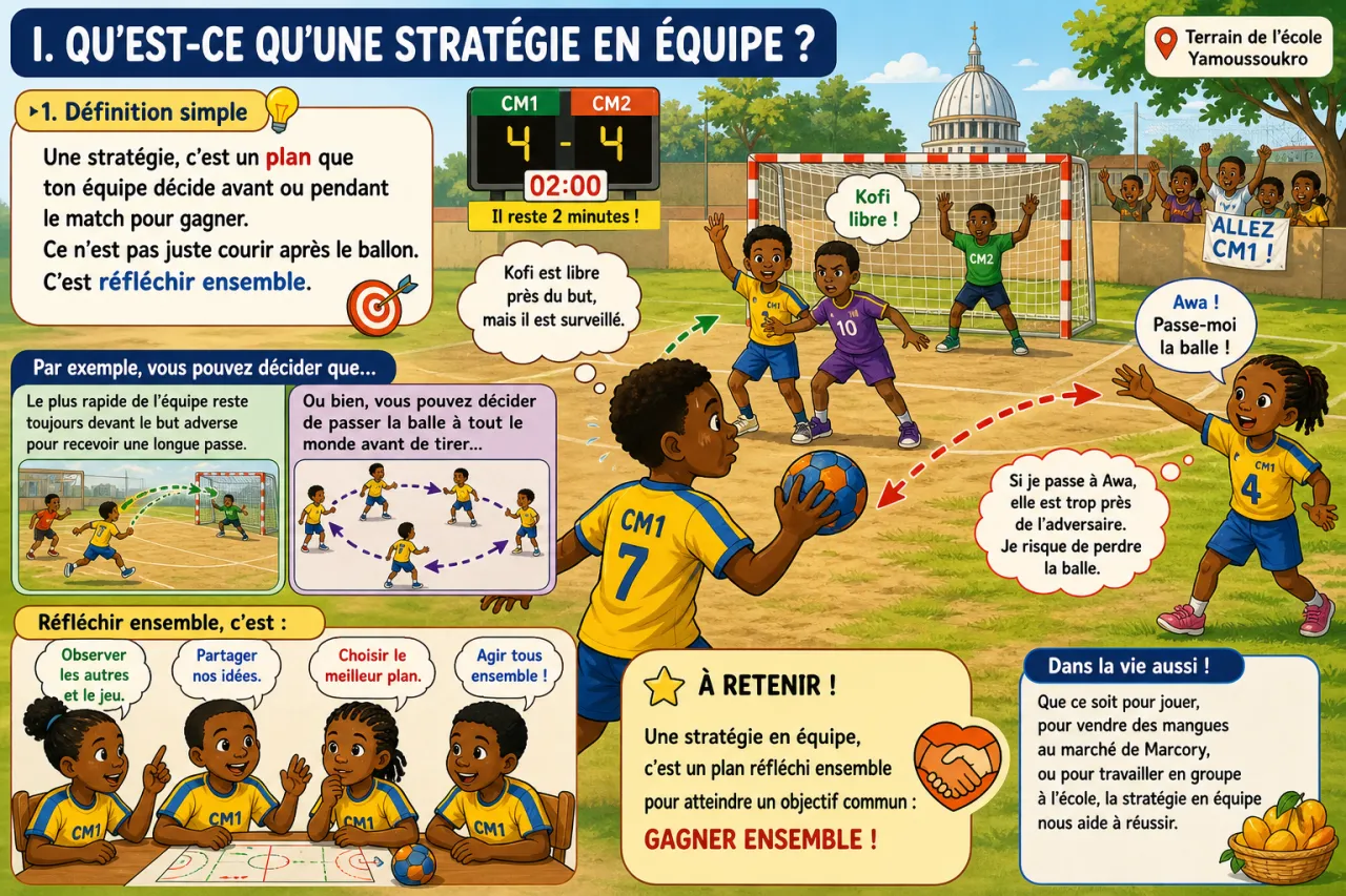 Comprendre et appliquer des stratégies en équipe — illustration
