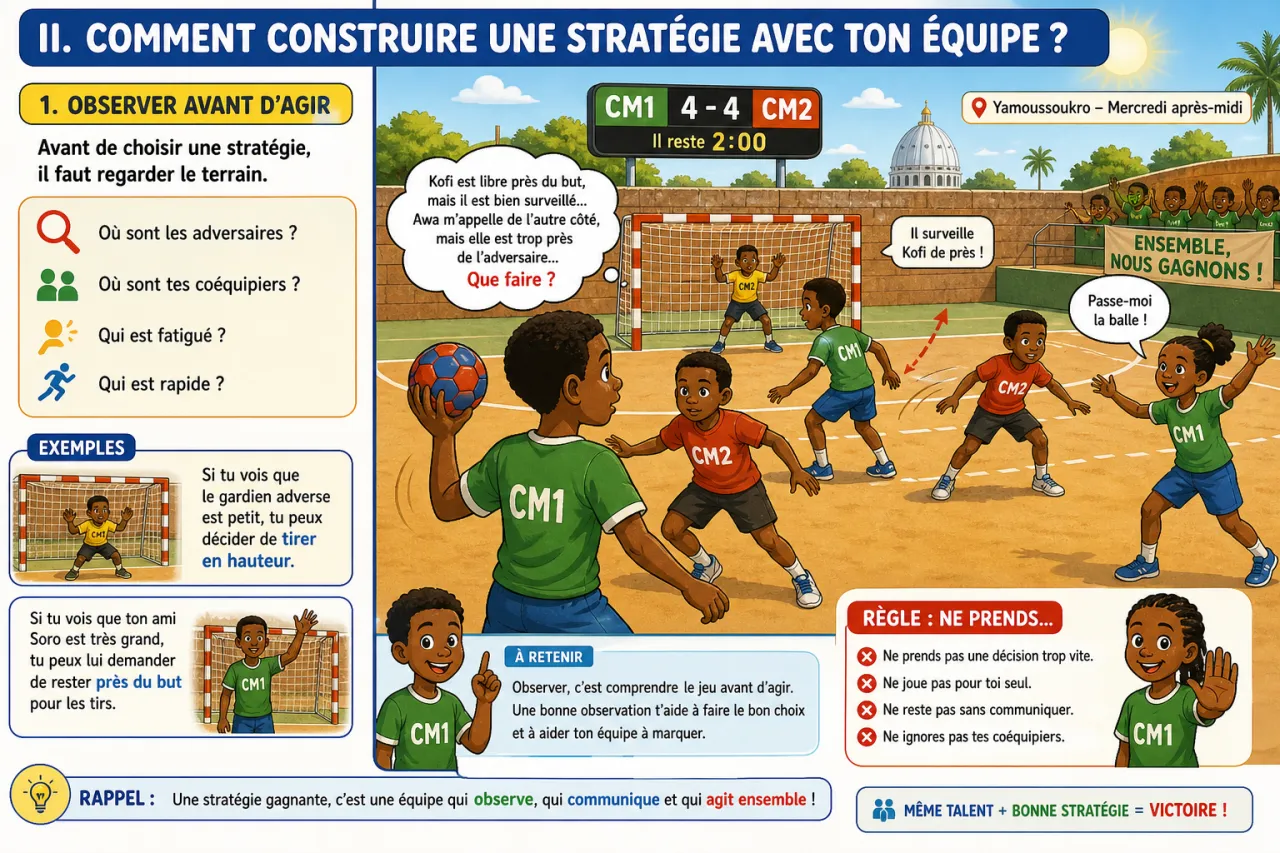 Comprendre et appliquer des stratégies en équipe — illustration
