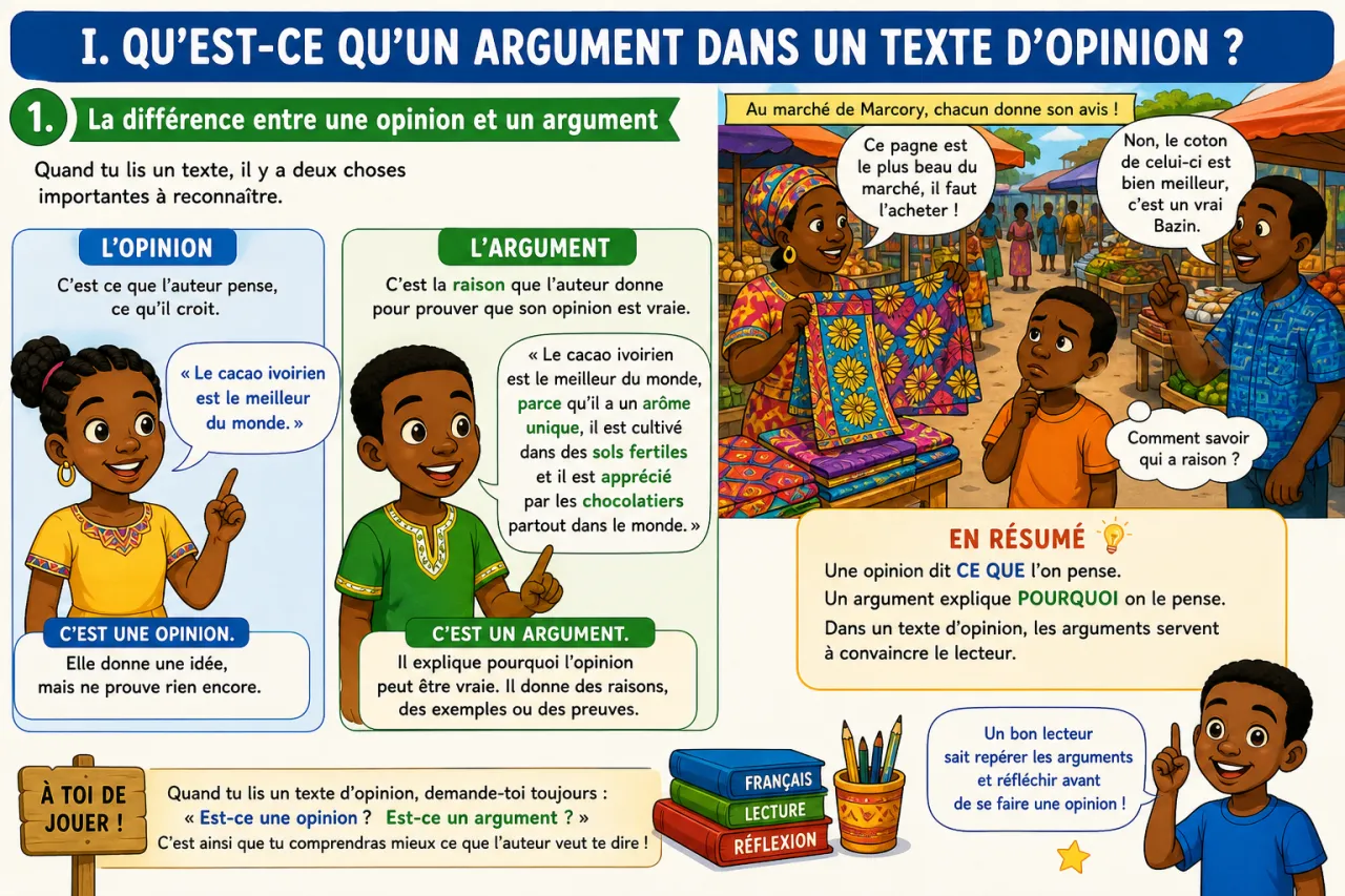 Identifier les arguments dans un texte d'opinion — illustration