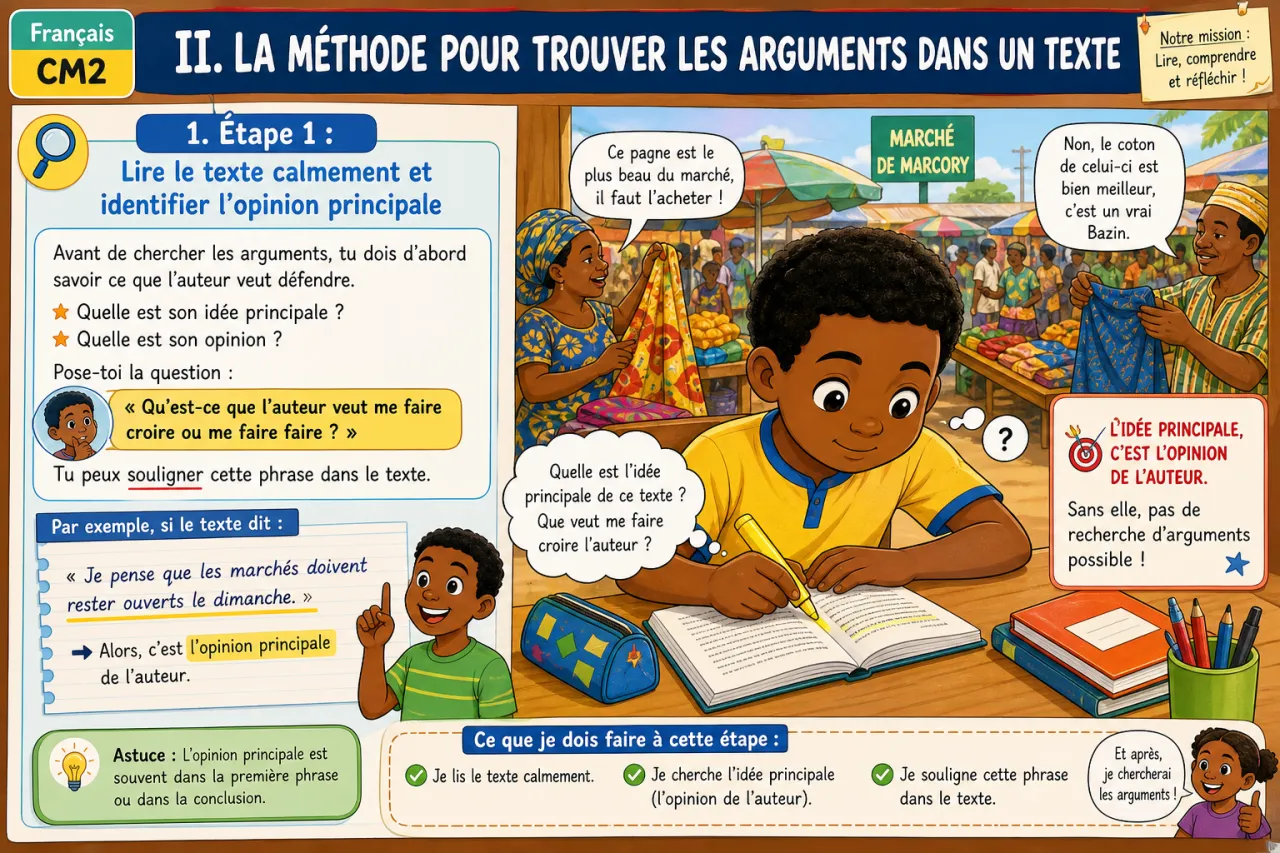 Identifier les arguments dans un texte d'opinion — illustration