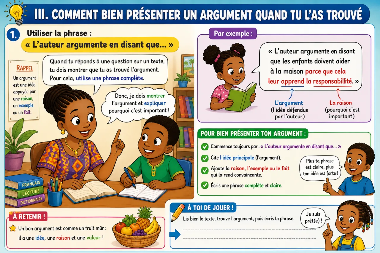 Identifier les arguments dans un texte d'opinion — illustration