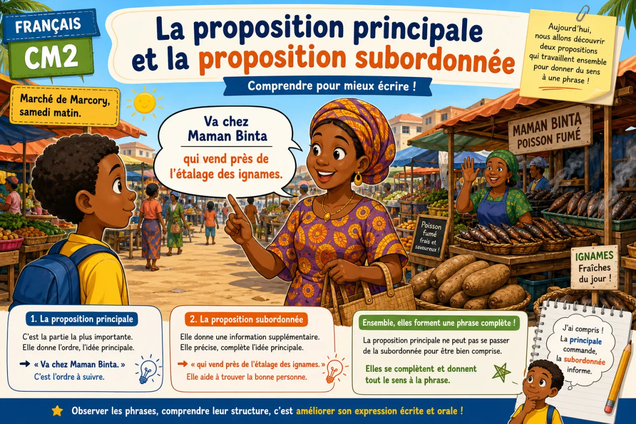 La proposition principale et la proposition subordonnée