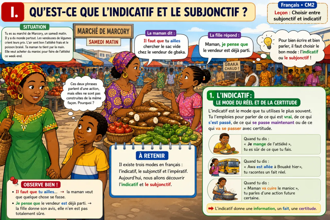 Choisir entre subjonctif et indicatif — illustration