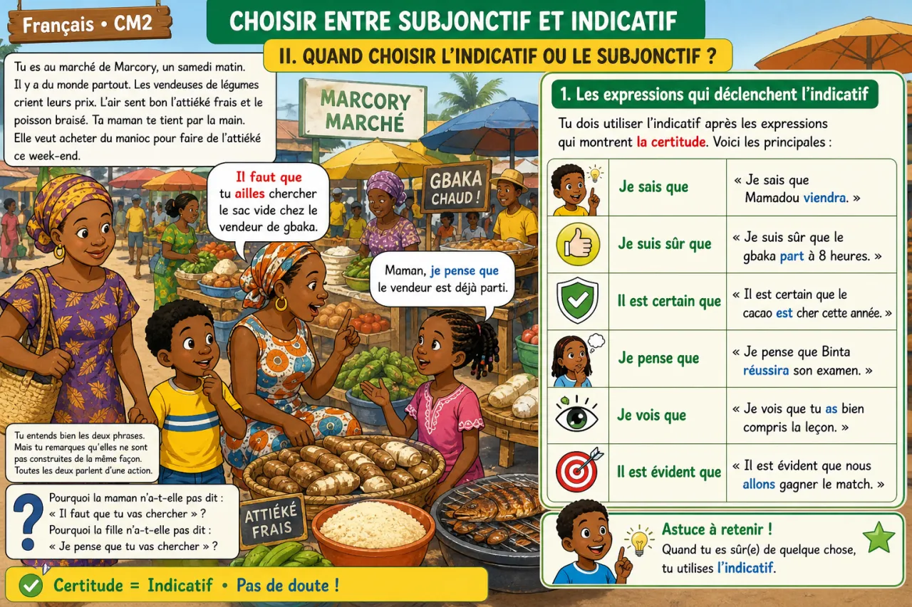 Choisir entre subjonctif et indicatif — illustration