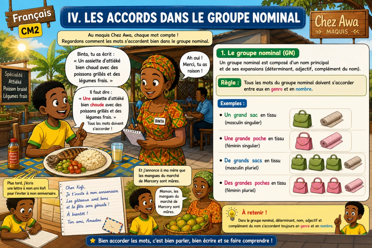 Bilan de toutes les règles d'accord — illustration