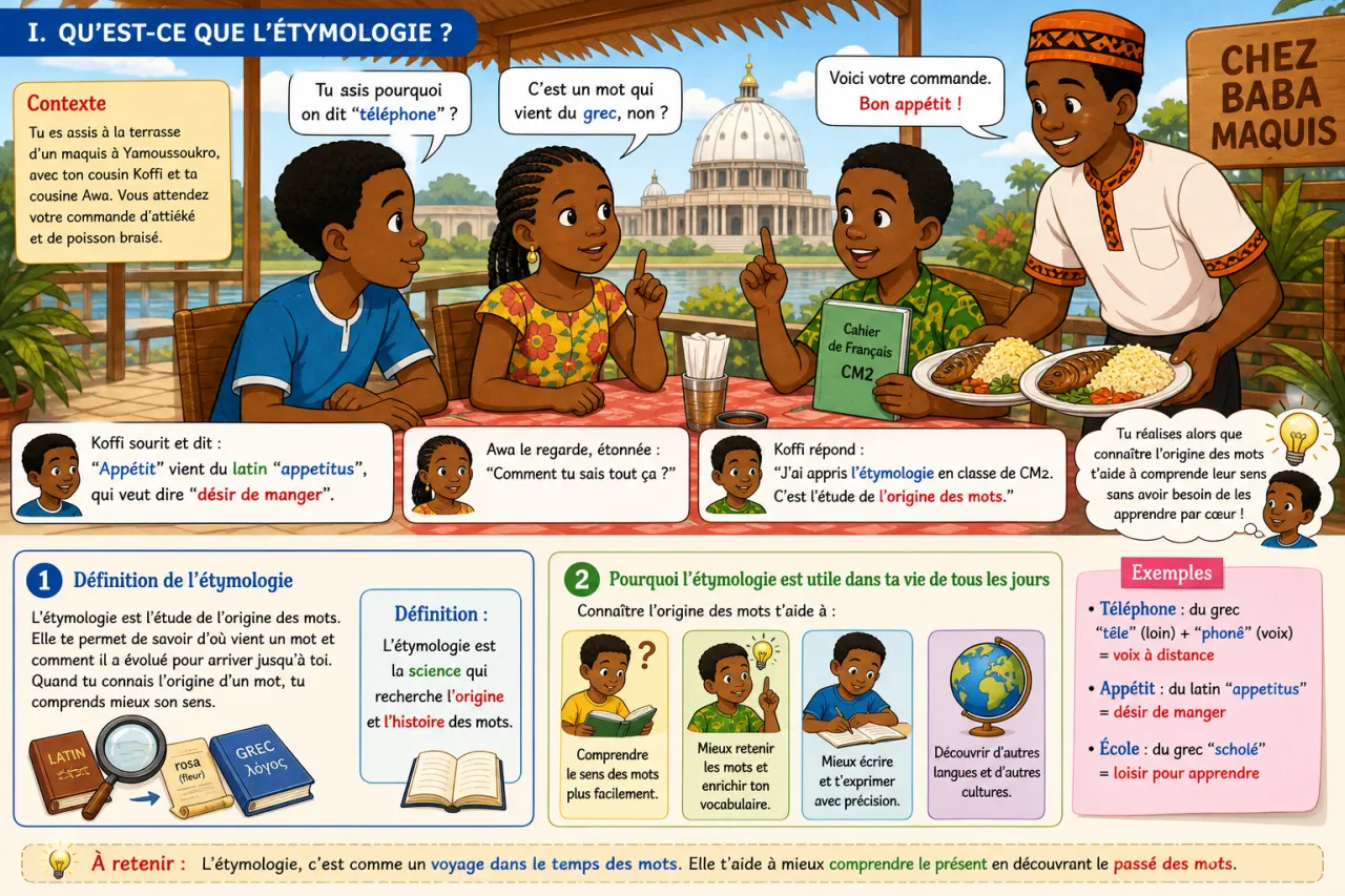 L'étymologie : origine grecque et latine des mots — illustration
