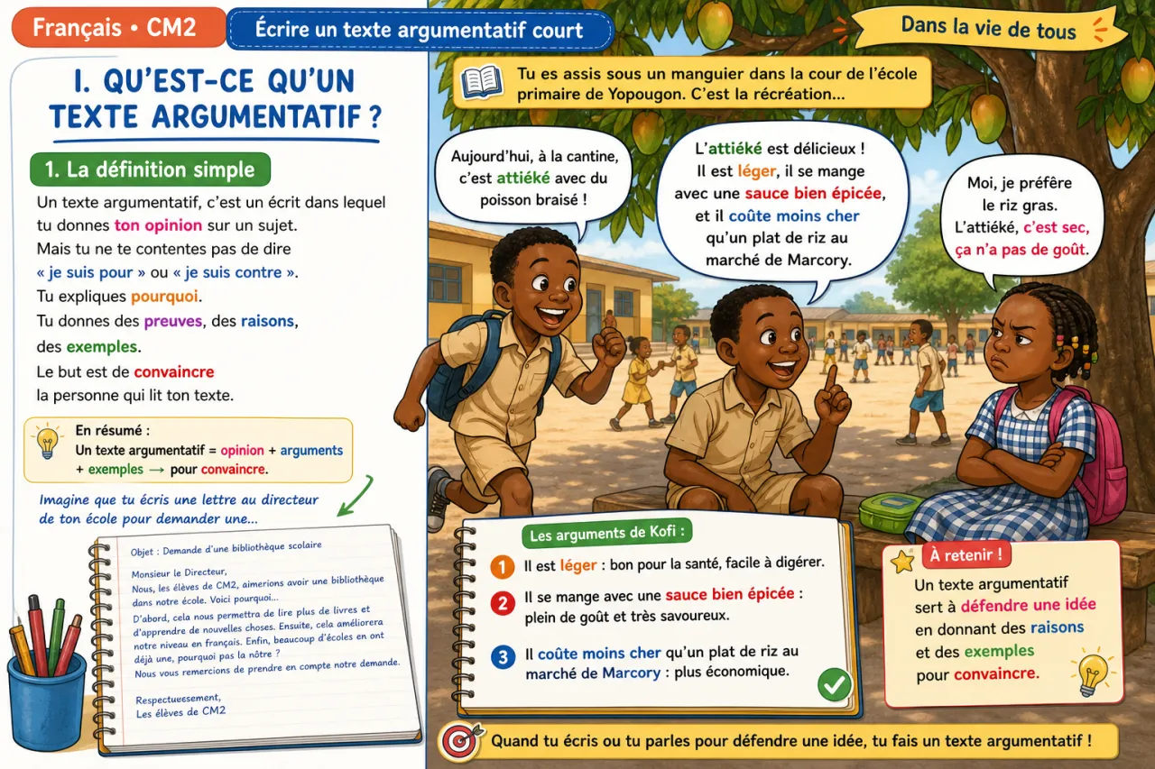 Écrire un texte argumentatif court — illustration