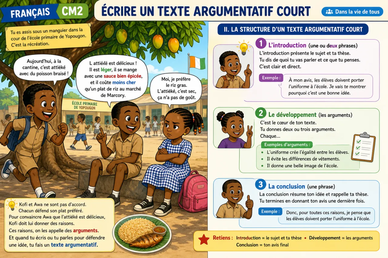 Écrire un texte argumentatif court — illustration