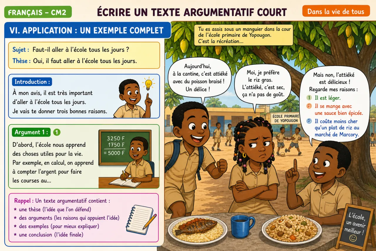 Écrire un texte argumentatif court — illustration